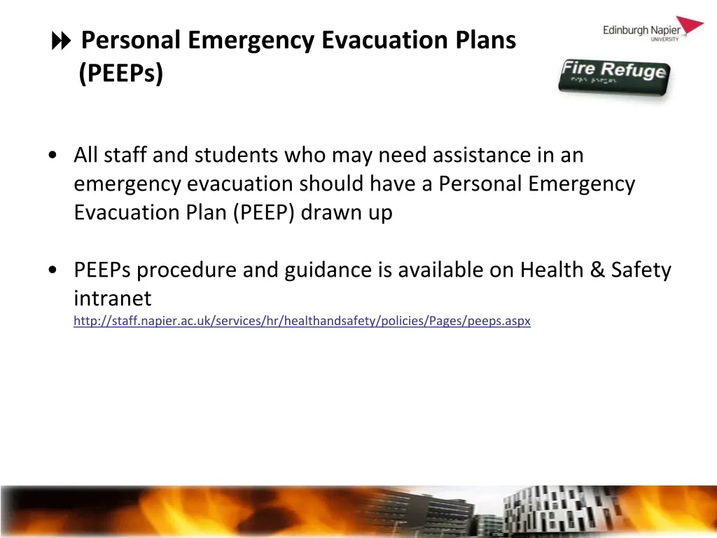 personal emergency evacuation plans peeps