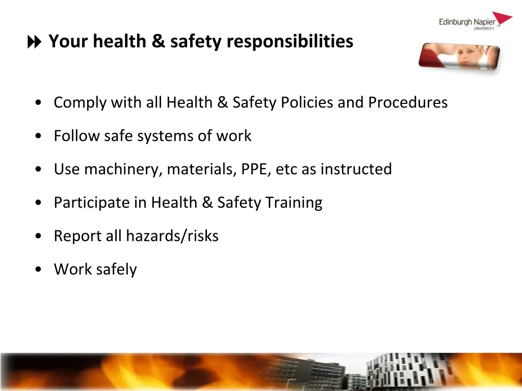 your health safety responsibilities