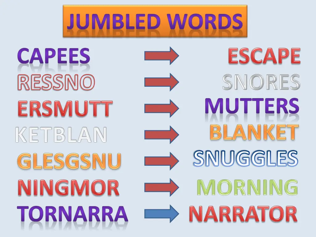 jumbled words capees ressno