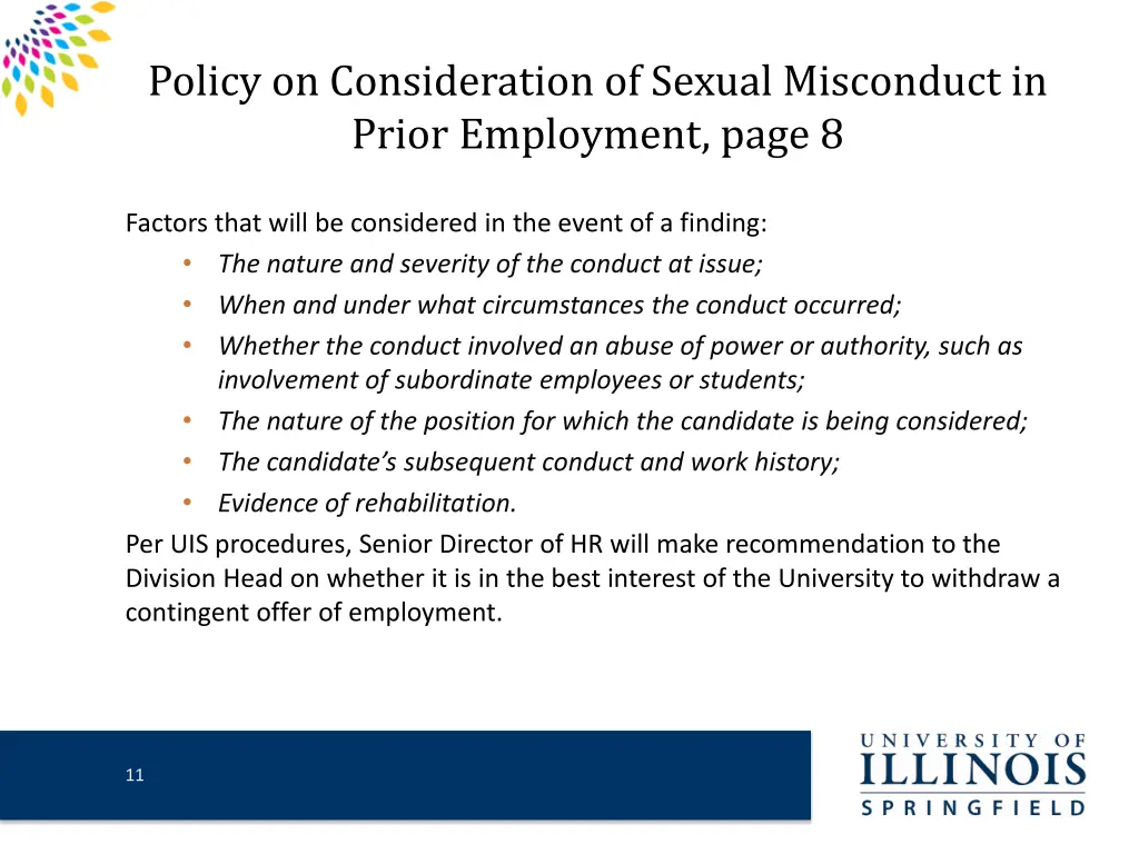 policy on consideration of sexual misconduct 7