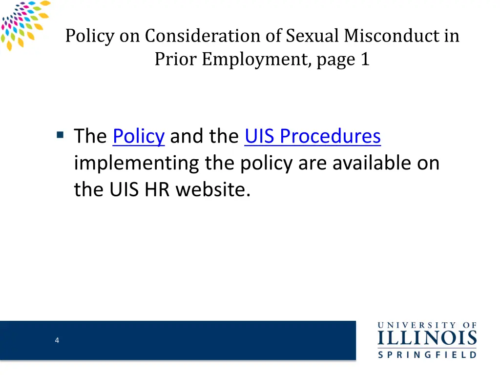 policy on consideration of sexual misconduct