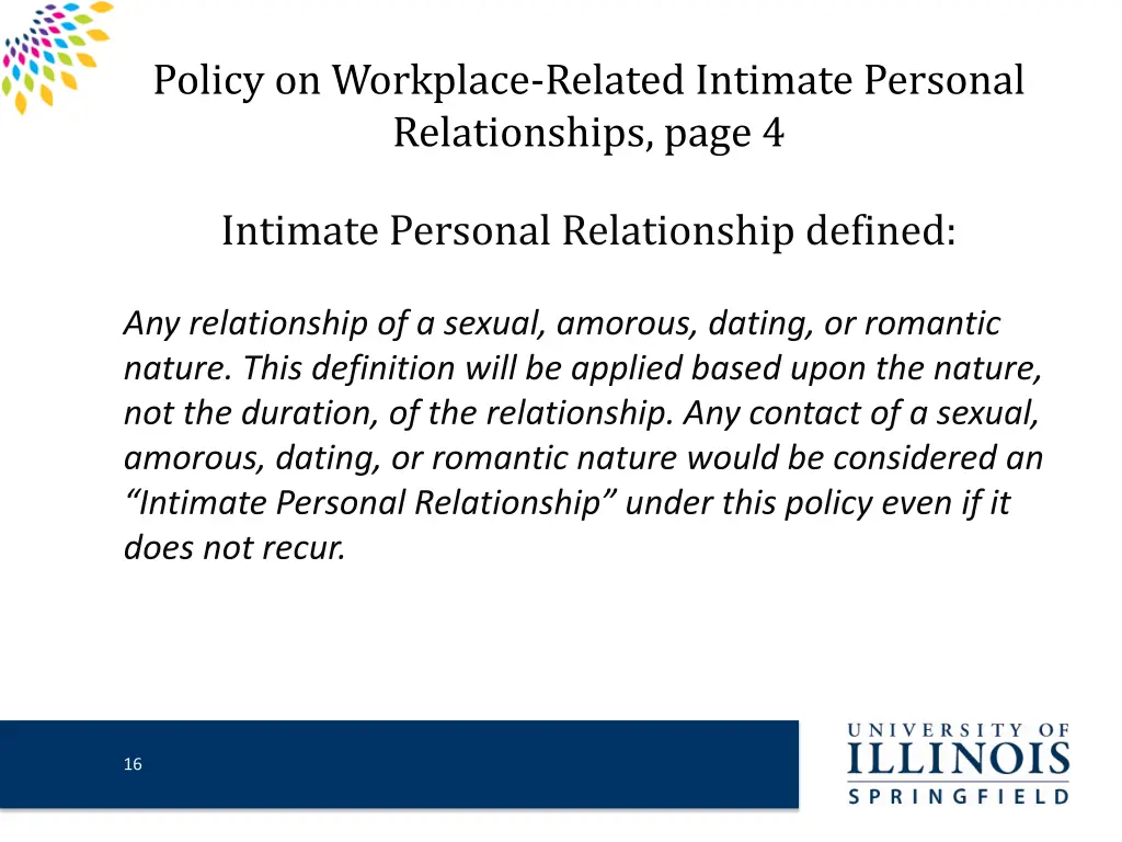 policy on workplace related intimate personal 3