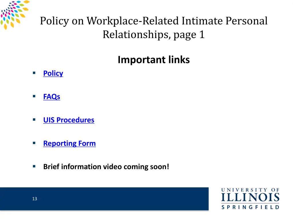 policy on workplace related intimate personal