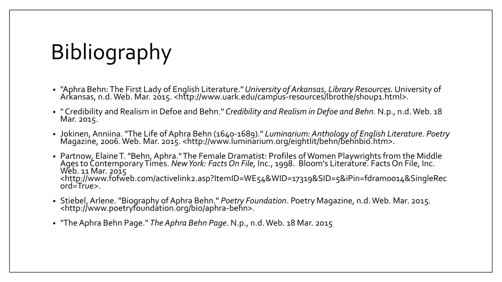 bibliography