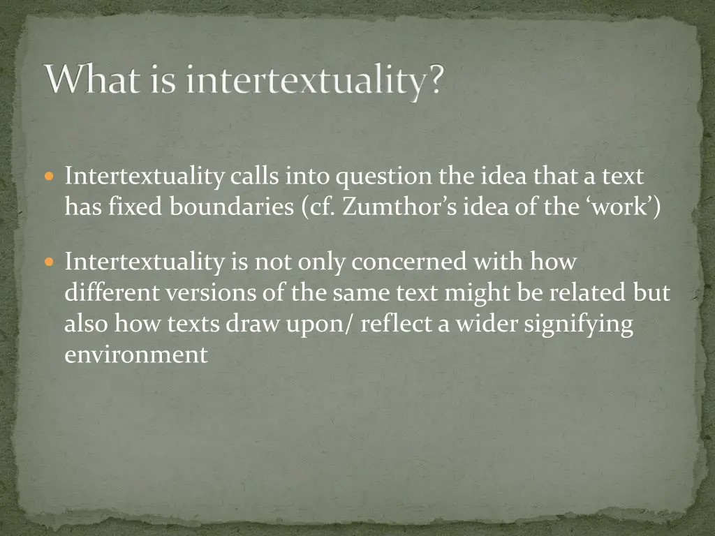 what is intertextuality 1