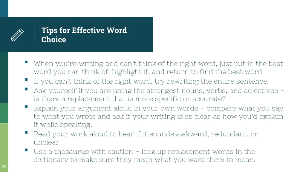 tips for effective word choice