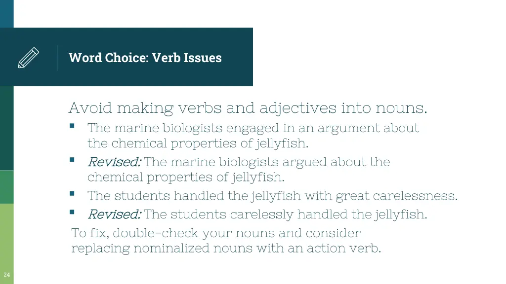 word choice verb issues