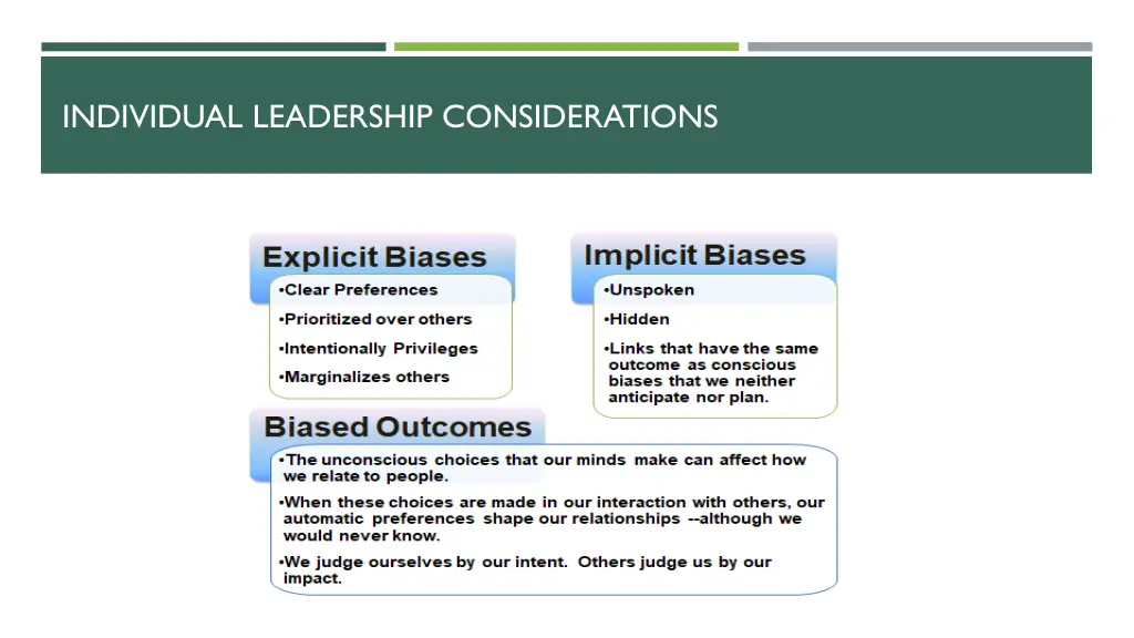 individual leadership considerations