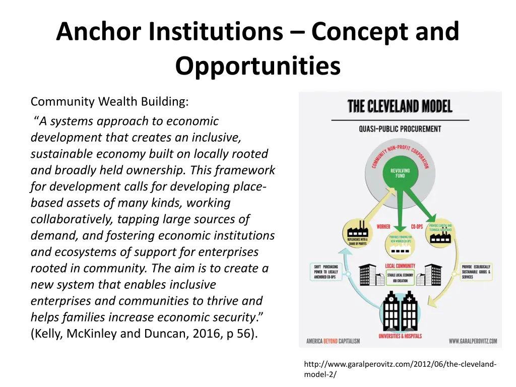 anchor institutions concept and opportunities