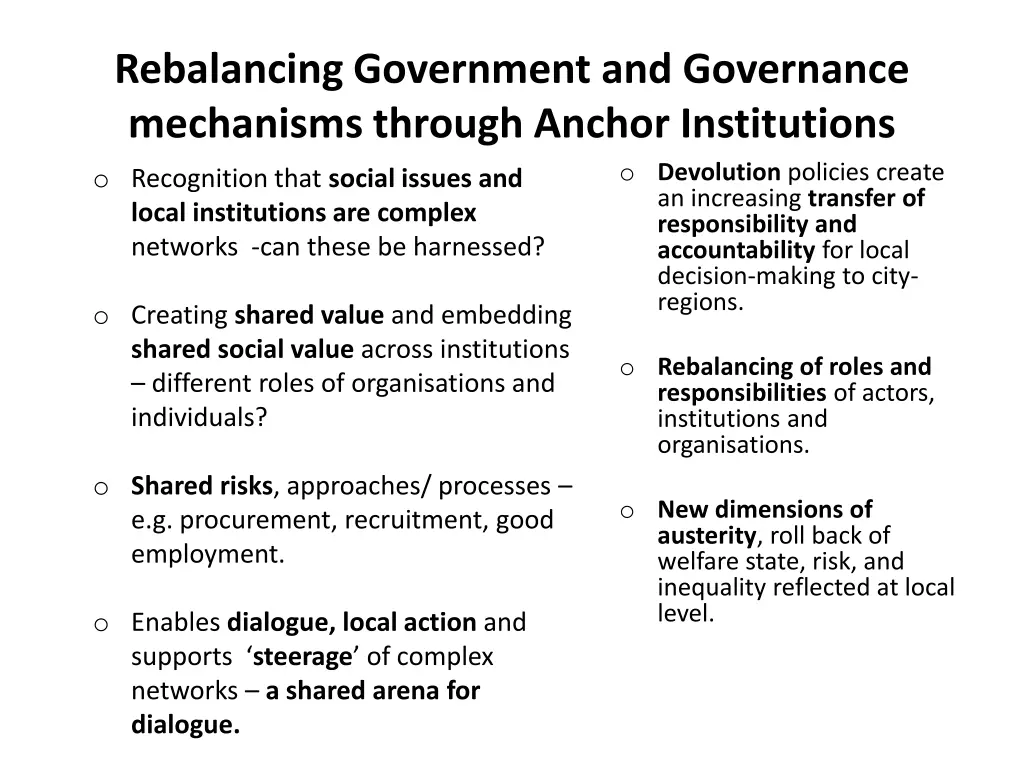 rebalancing government and governance mechanisms