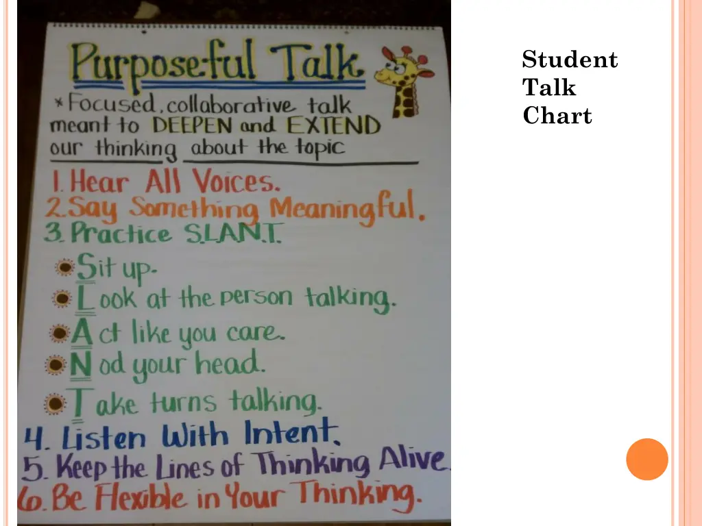 student talk chart