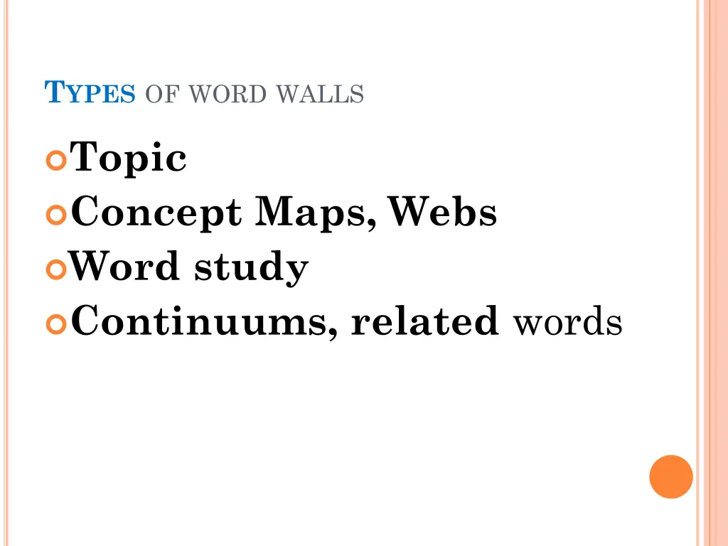 t ypes of word walls