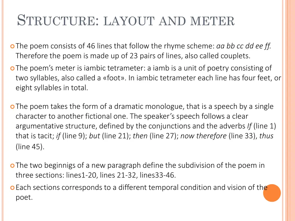 s tructure layout and meter