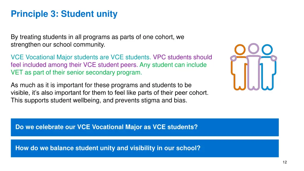 principle 3 student unity