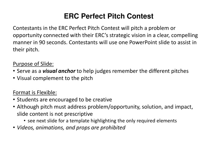 erc perfect pitch contest