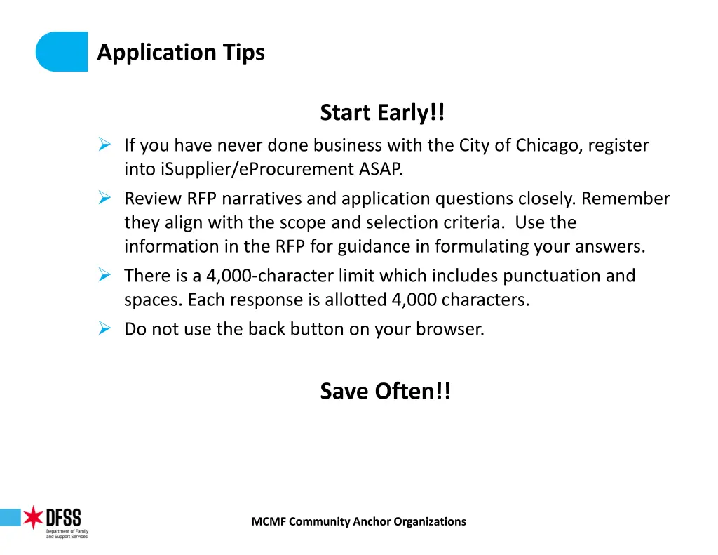 application tips