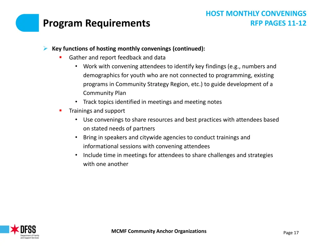 host monthly convenings rfp pages 11 12 2