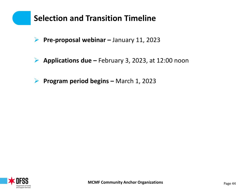 selection and transition timeline