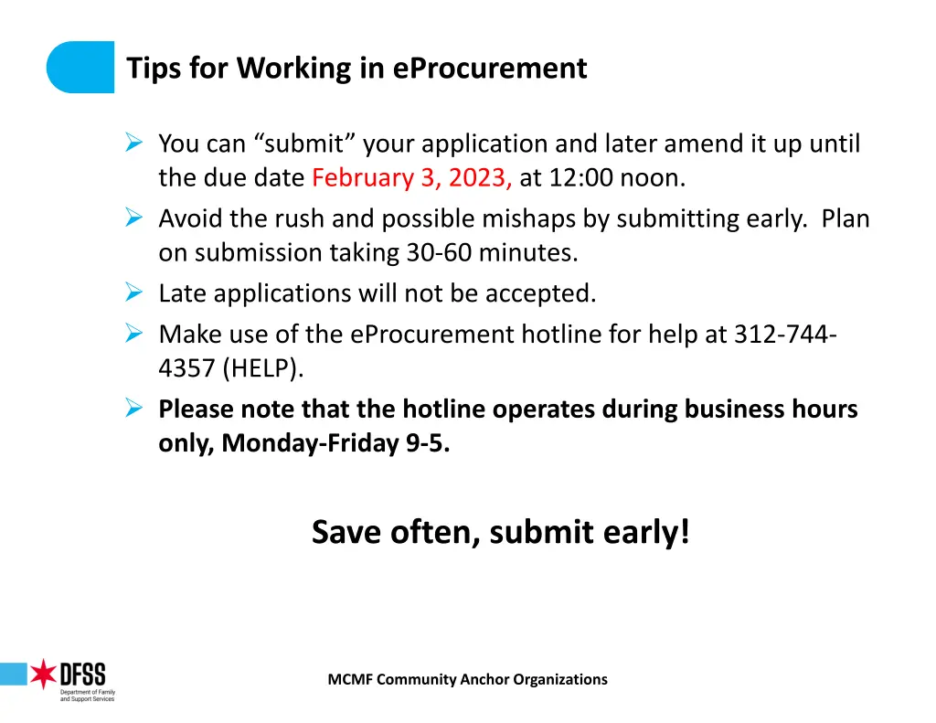 tips for working in eprocurement