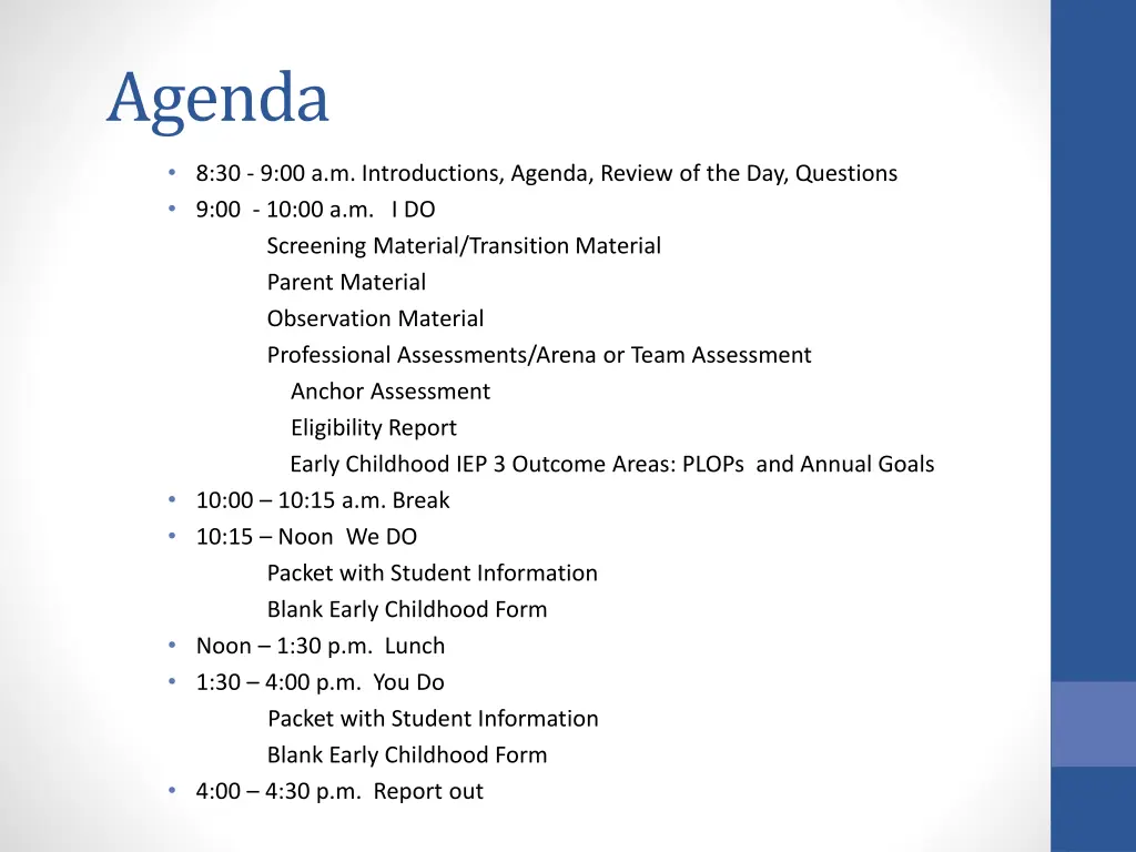 agenda