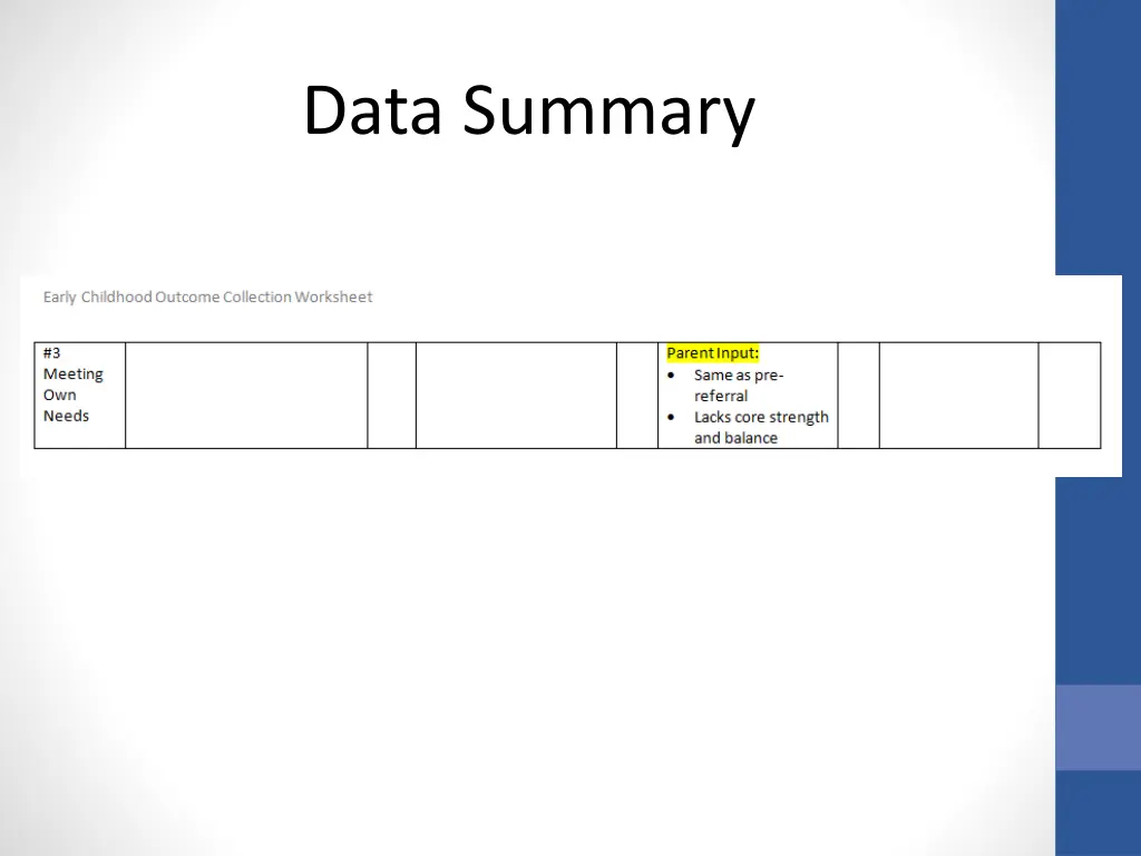 data summary 3