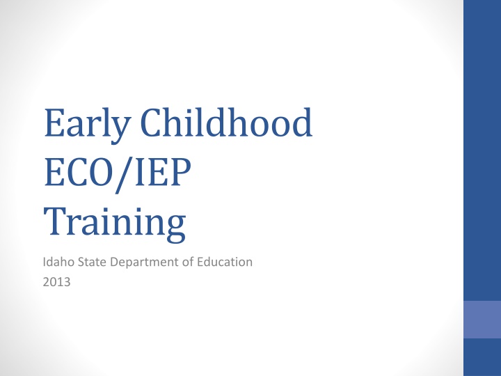 early childhood eco iep training