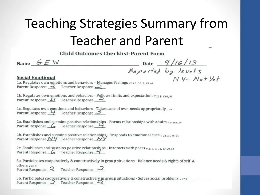 teaching strategies summary from teacher