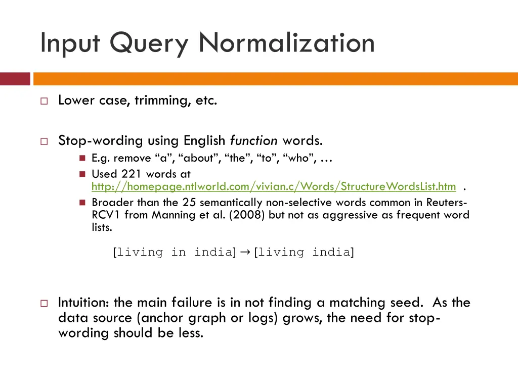 input query normalization