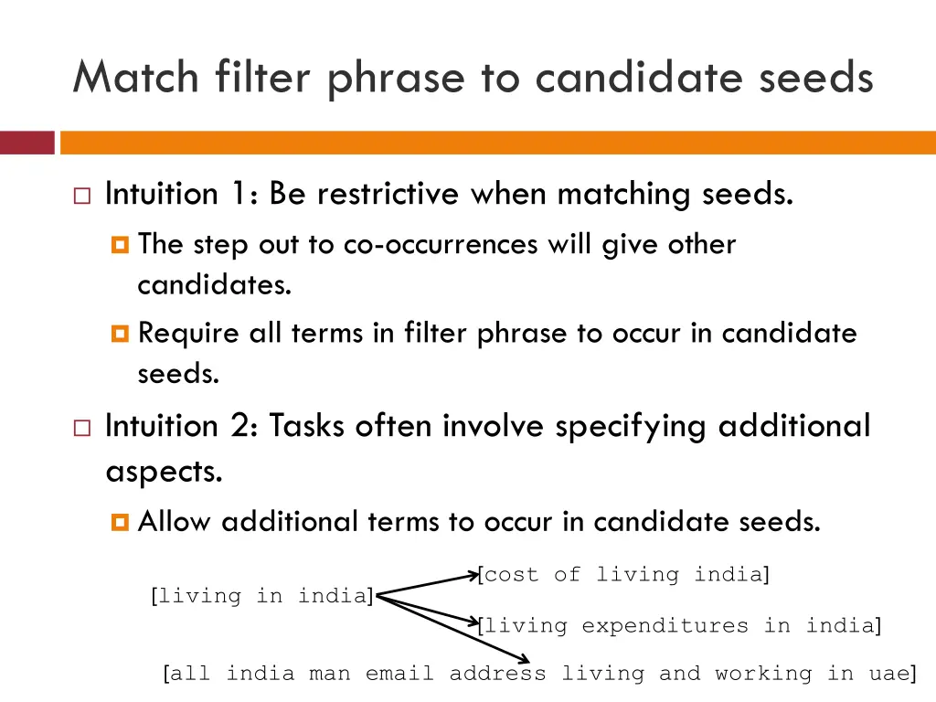 match filter phrase to candidate seeds