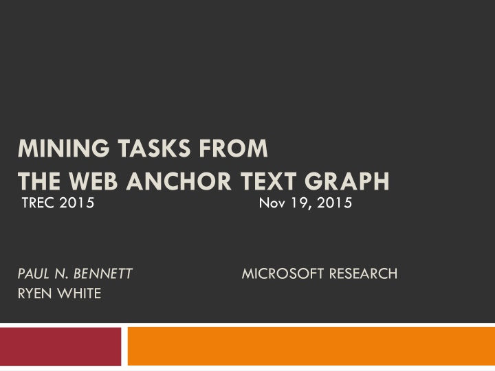 mining tasks from the web anchor text graph trec