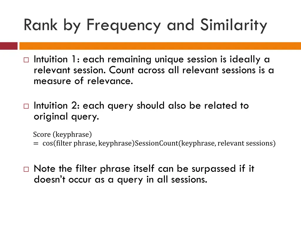 rank by frequency and similarity