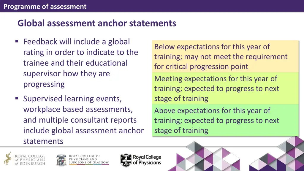 programme of assessment 3