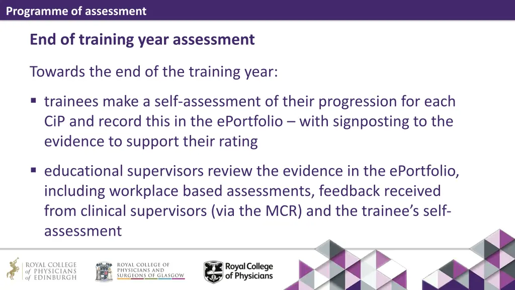 programme of assessment 4