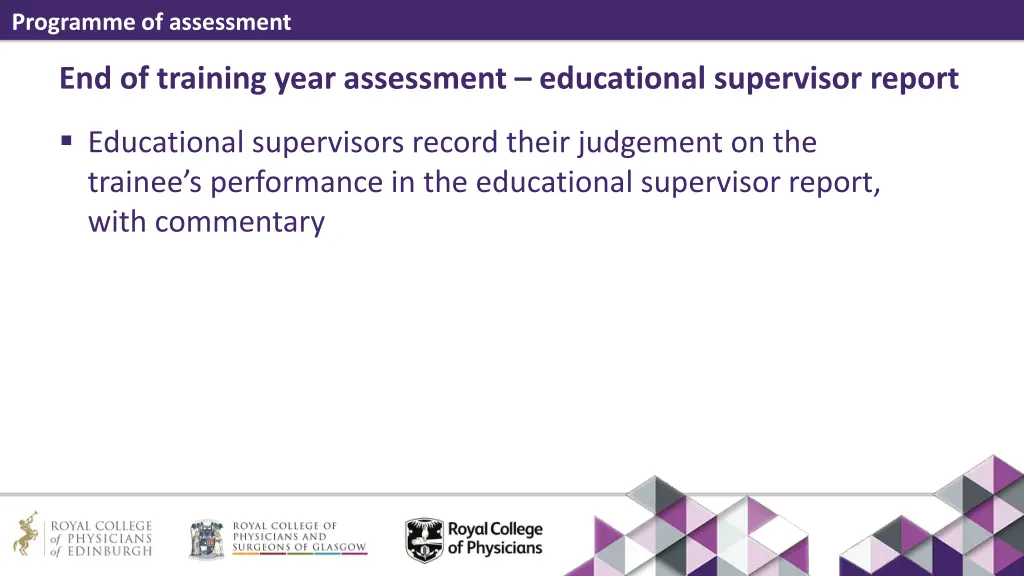 programme of assessment 7