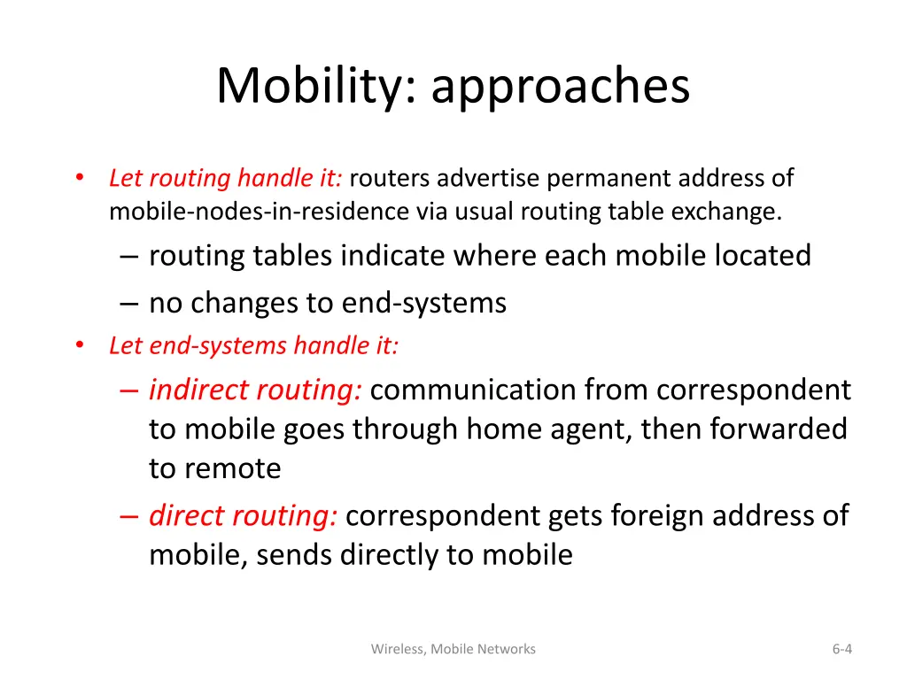 mobility approaches