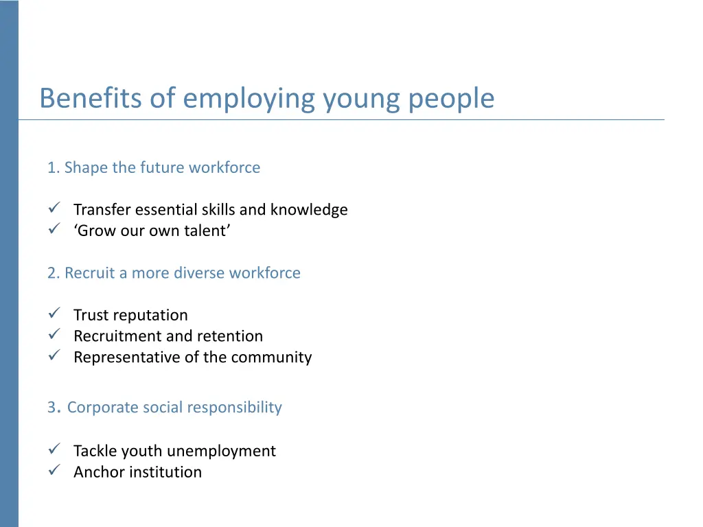 benefits of employing young people