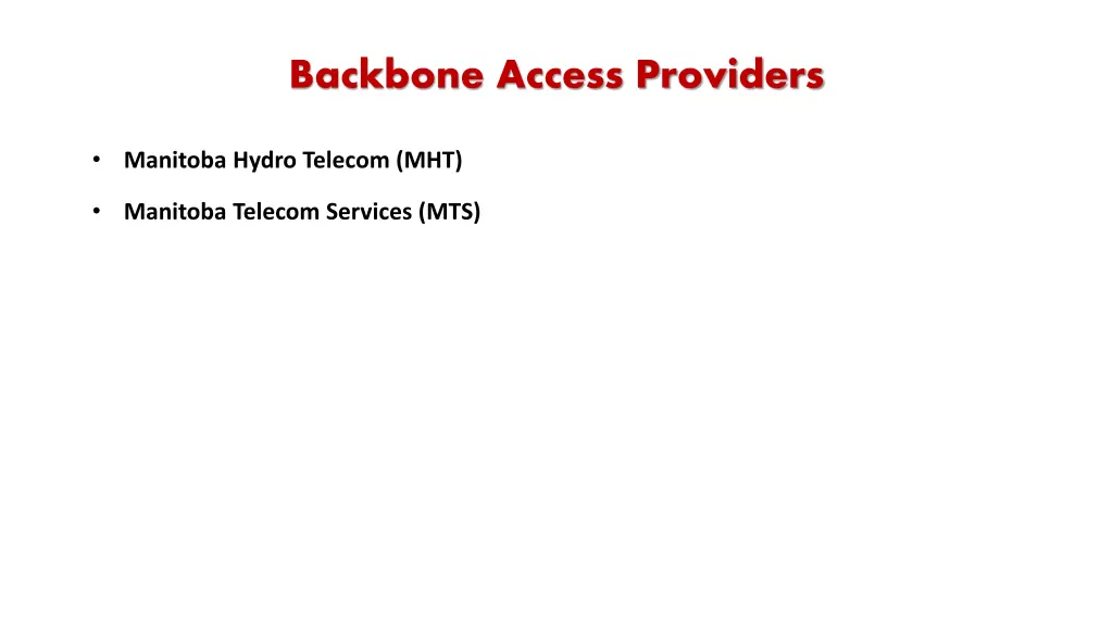 backbone access providers