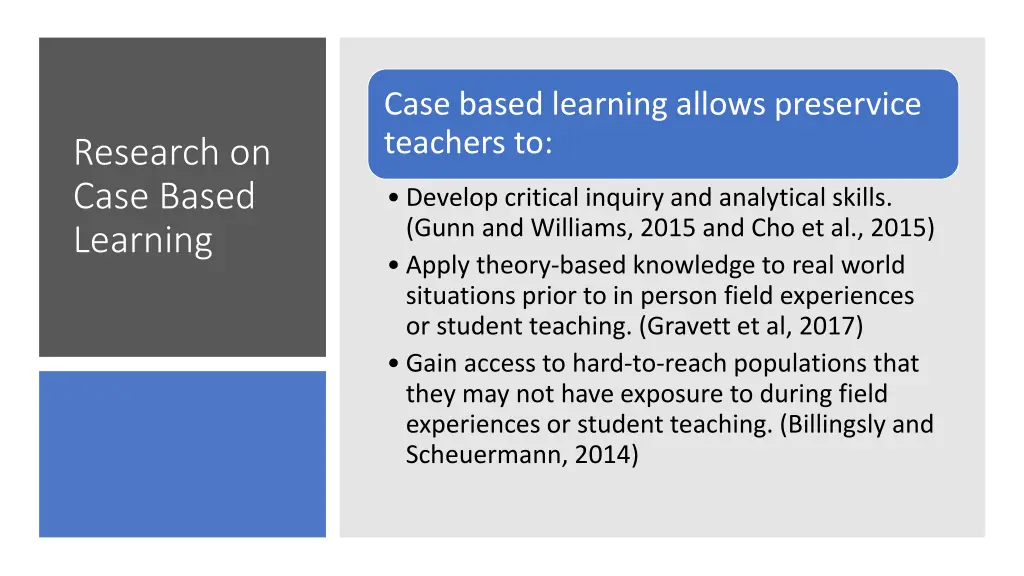 case based learning allows preservice teachers to