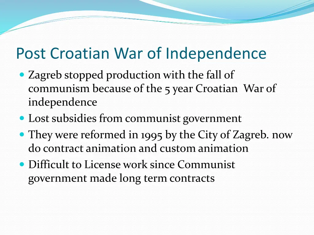 post croatian war of independence