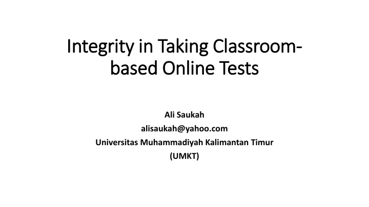 integrity in taking classroom integrity in taking