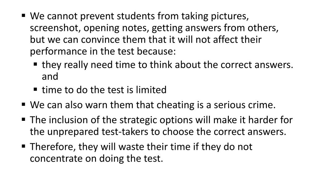 we cannot prevent students from taking pictures