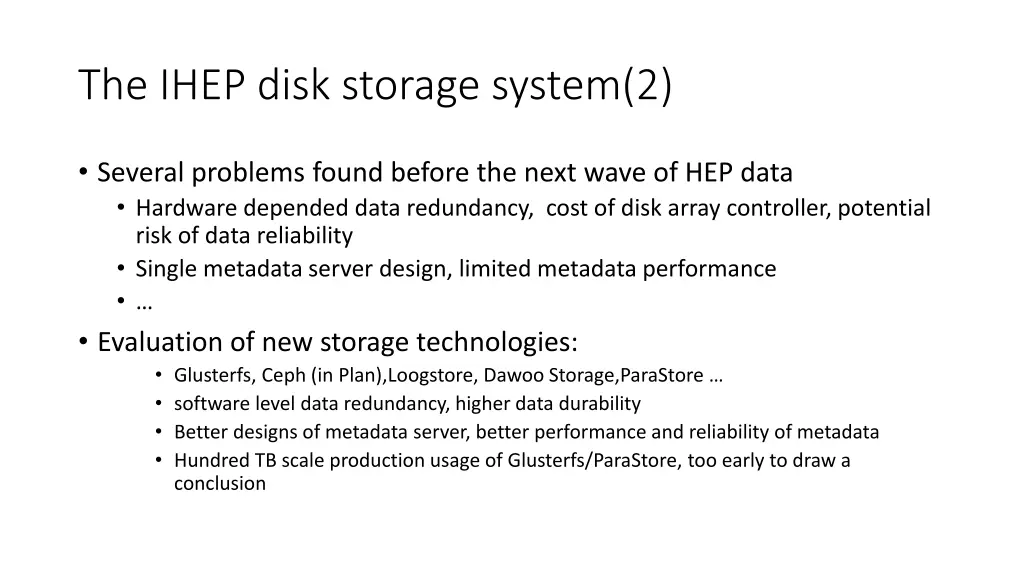 the ihep disk storage system 2