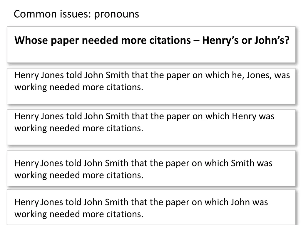 common issues pronouns 1