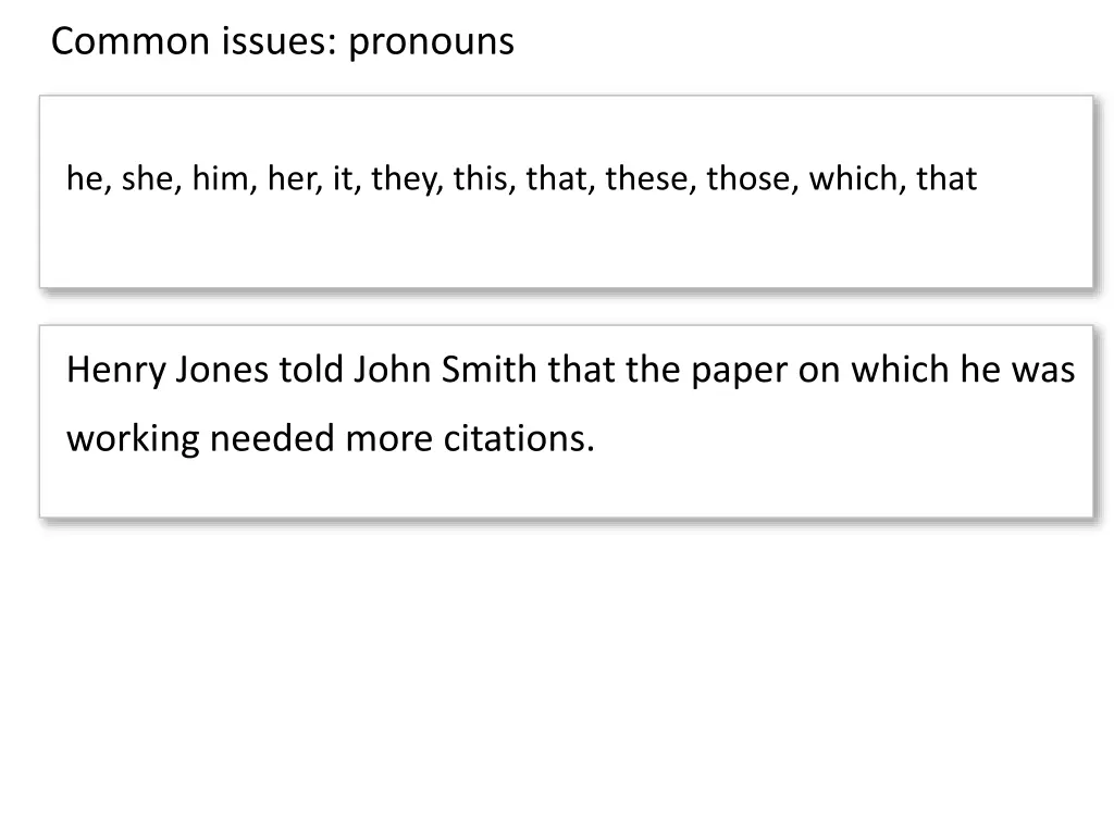 common issues pronouns