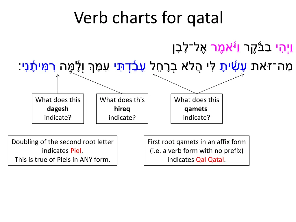 verb charts for qatal 7