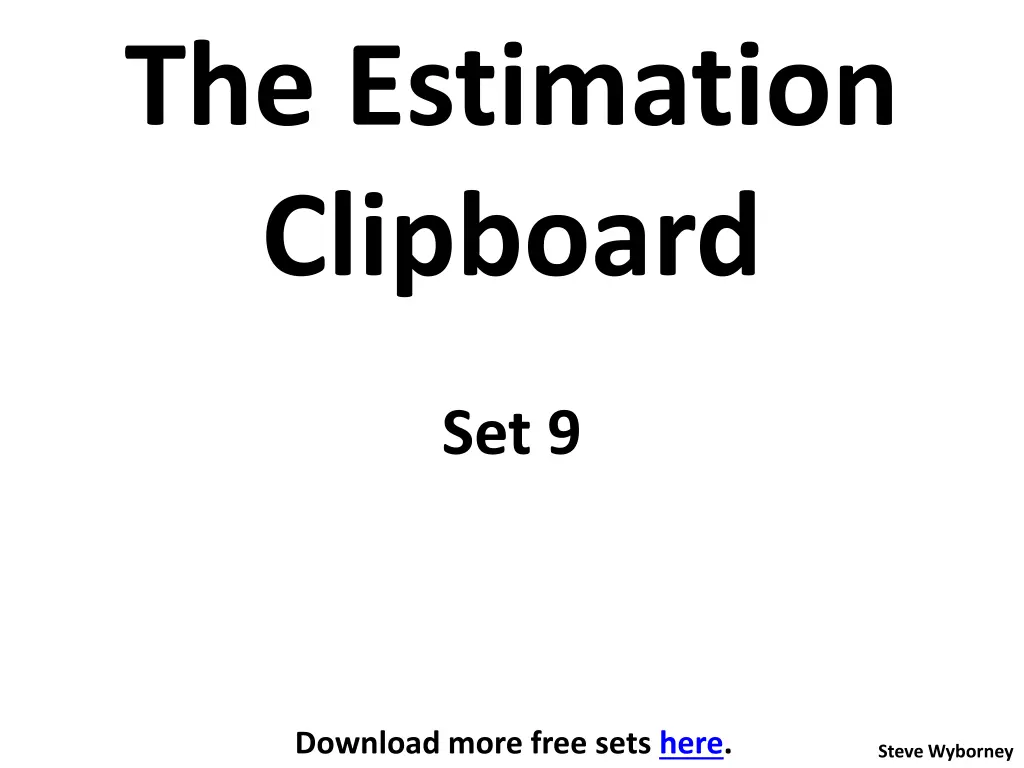 the estimation clipboard 1