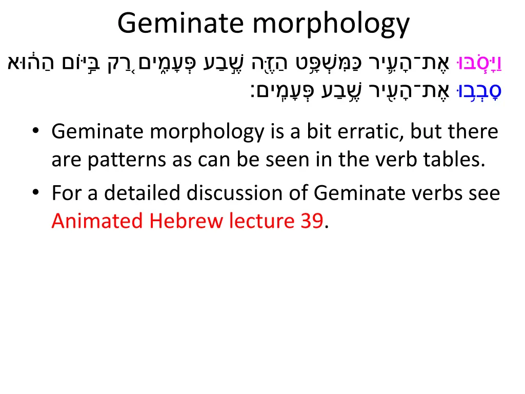 geminate morphology