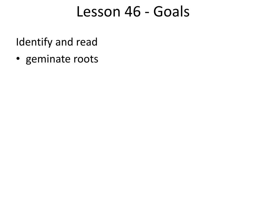 lesson 46 goals