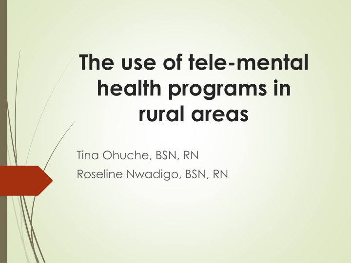 the use of tele mental health programs in rural