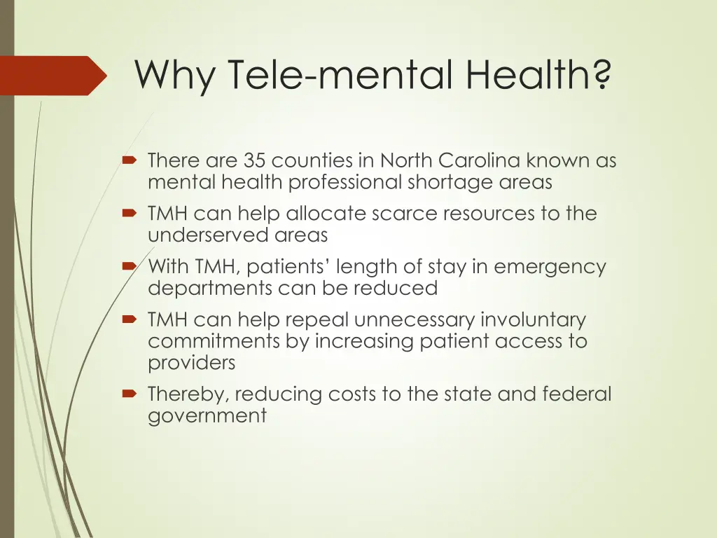 why tele mental health